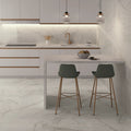 Lumiere White Satin 30 x 60cm glazed porcelain marble effect room setting