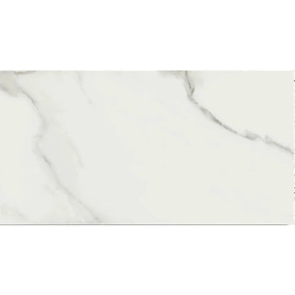 Lumiere White Satin 30 x 60cm glazed porcelain marble effect tile face