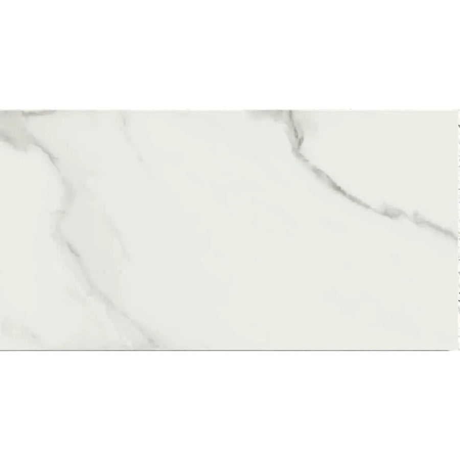 Lumiere White Satin 30 x 60cm glazed porcelain marble effect tile face