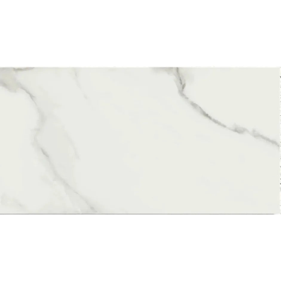 Lumiere White Satin 30 x 60cm glazed porcelain marble effect tile face
