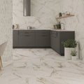 Lumiere Natural 30 x 60cm glazed ceramic marble effect room setting