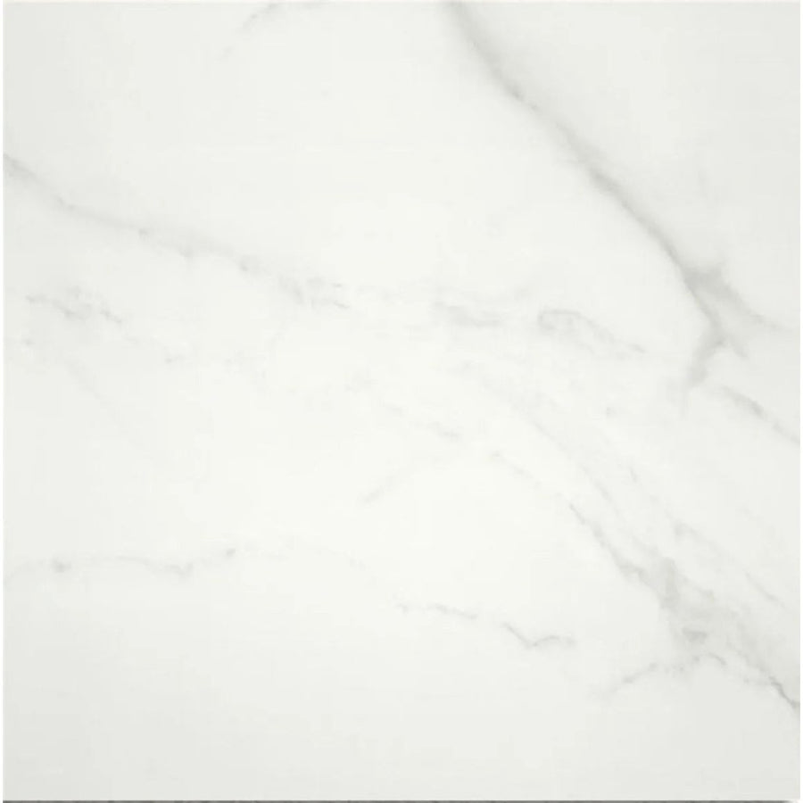 Lumiere White Matt Floor 60 x 60cm glazed porcelain marble effect tile face