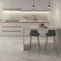 Lumiere White Matt Floor 60 x 60cm glazed porcelain marble effect room setting