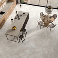 Forum Pearl Matt 100 x 100cm porcelain pearl grey concrete effect tile room setting