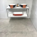 Forum Cement Matt 100 x 100cm porcelain concrete effect tile room setting