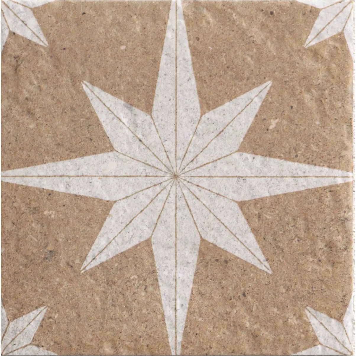 Star Sand 20 x 20cm patterned porcelain tile face detail