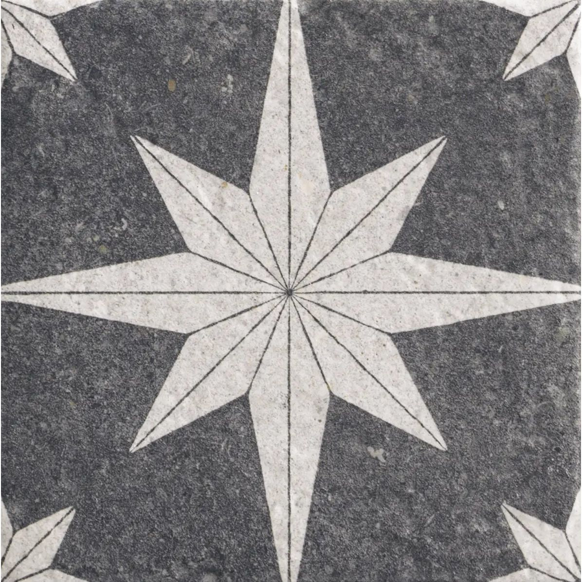 Star Lava 20 x 20cm patterned porcelain tile face detail