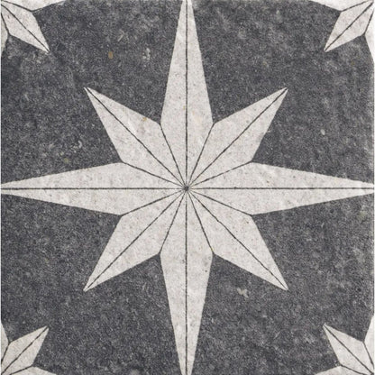 Star Lava 20 x 20cm patterned porcelain tile face detail