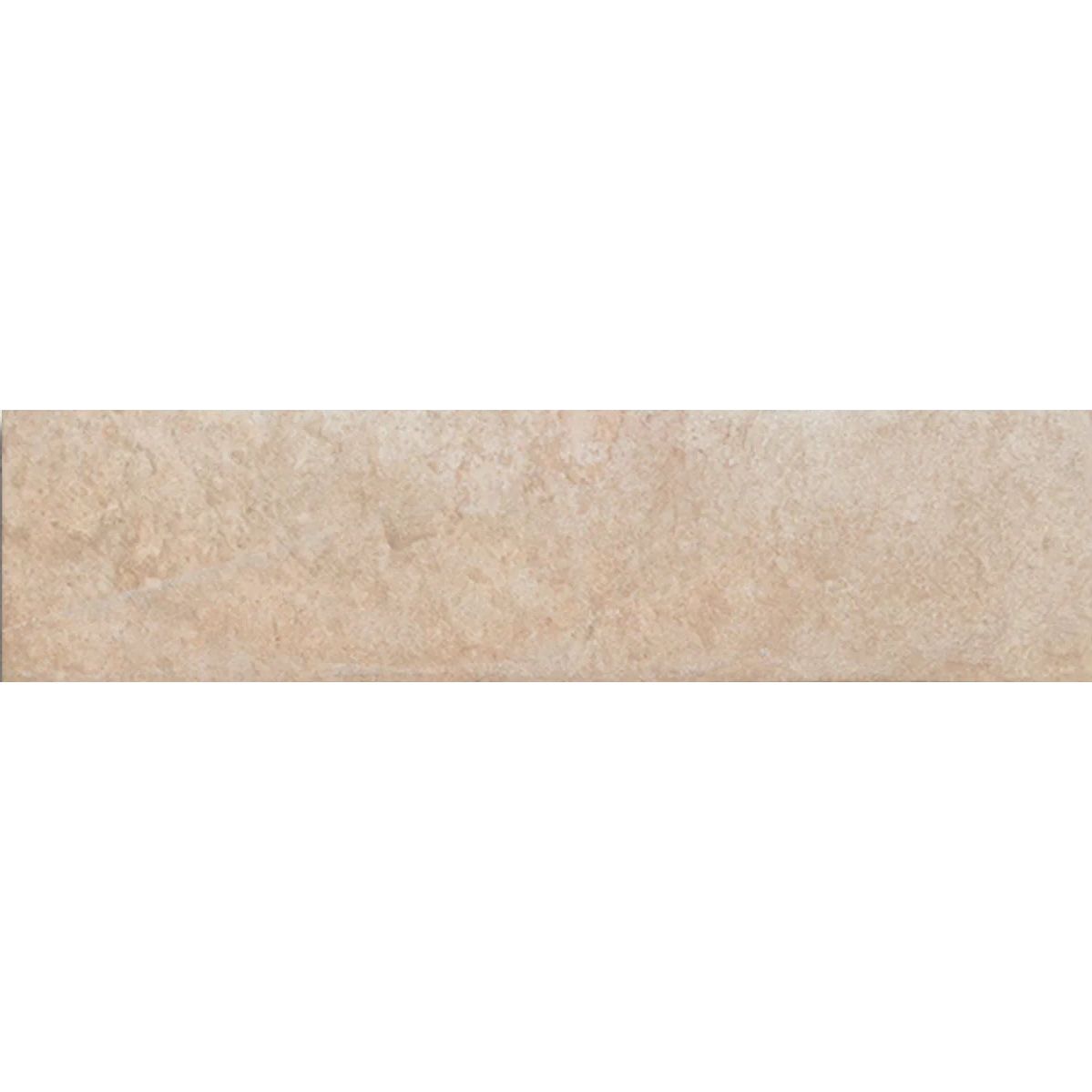 Terracotta Ocre soft ochre beige rustic matt porcelain brick tile 7.5 x 30cm for floors and walls