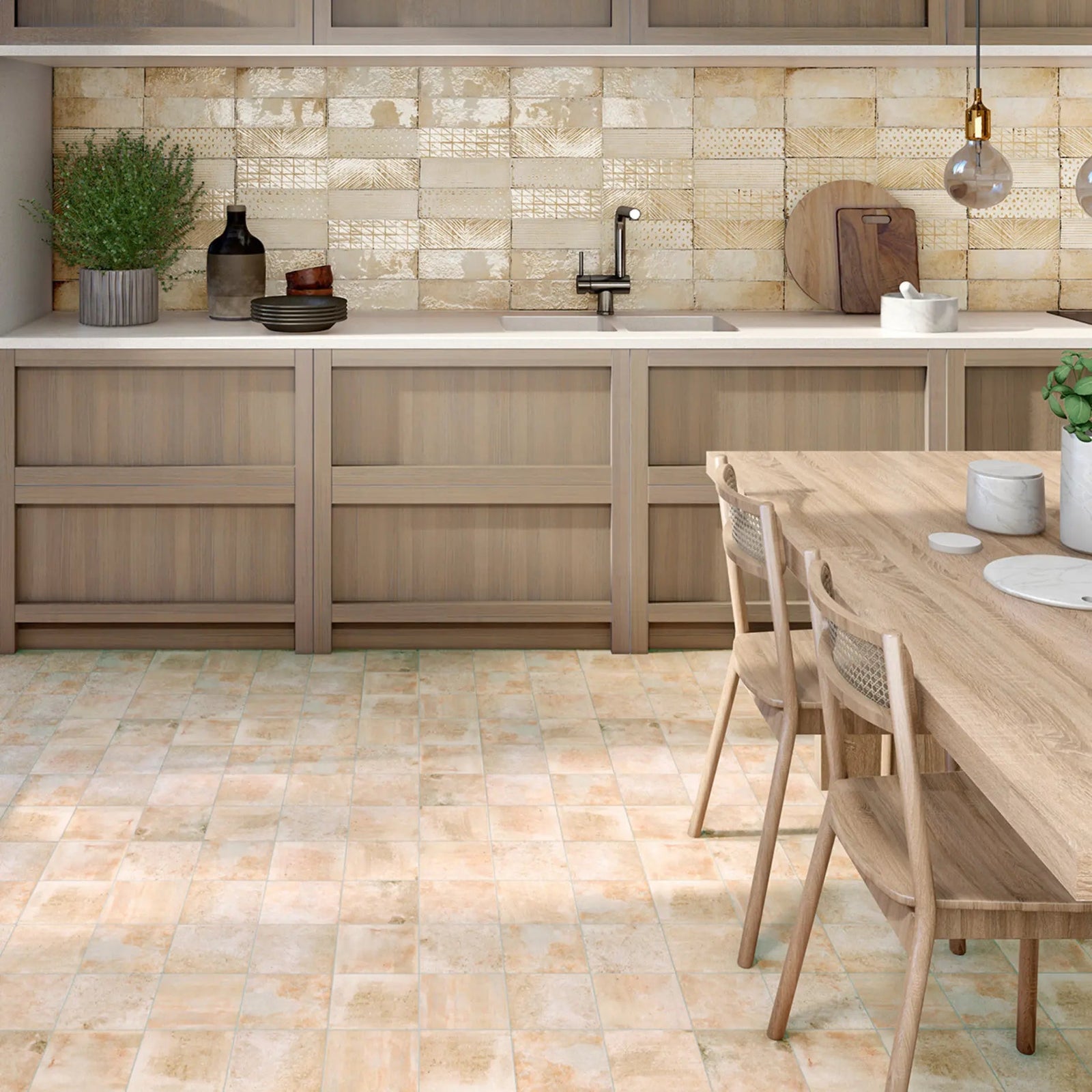 Terracotta Ocre 7.5 x 30cm Terracotta-Effect Porcelain Tile – close-up detail