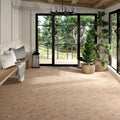 Terracotta Ocre rustic porcelain tile Mediterranean terrace setting