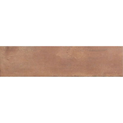 Terracotta Cotto warm brown rustic matt porcelain brick tile 7.5 x 30cm for floors and walls
