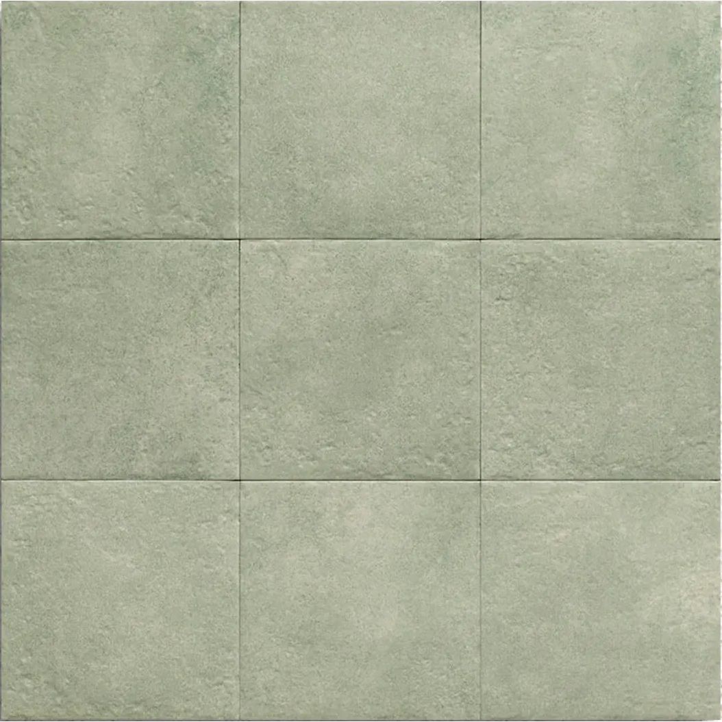 Tahoe Green 20x20cm rustic porcelain tile laid canvas view