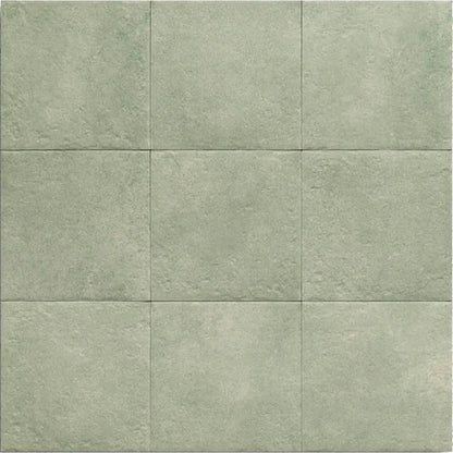 Tahoe Green 20x20cm rustic porcelain tile laid canvas view