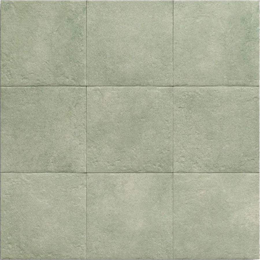 Tahoe Green 20x20cm rustic porcelain tile laid canvas view