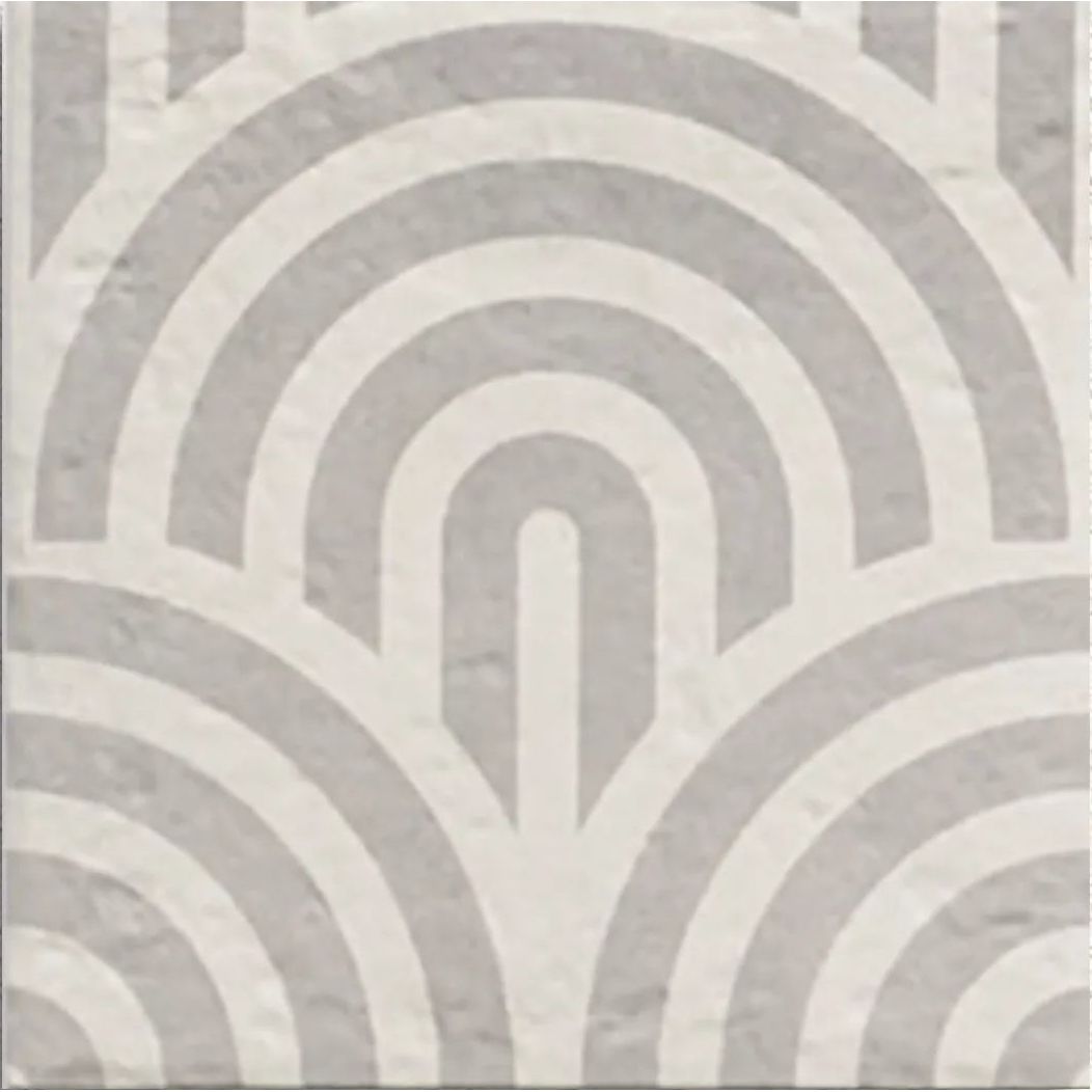 Tahoe Grey Decor Three 20x20cm patterned porcelain feature tile face