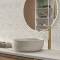 Tahoe Grey Decor Three 20x20cm patterned porcelain feature tile interior setting