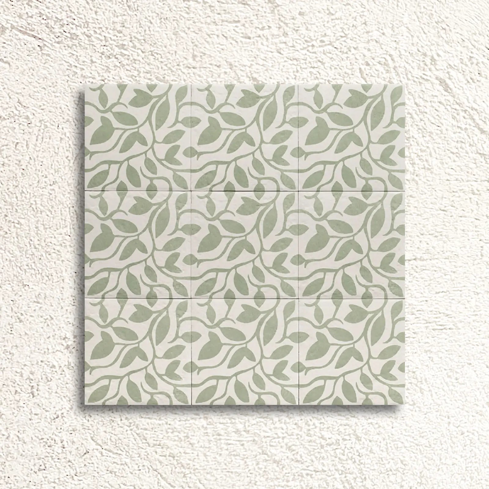 Tahoe Green Decor Five tiles laid out showing the repeating pattern