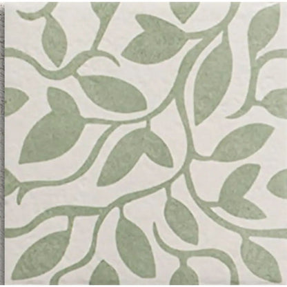 Tahoe Green Decor Five patterned porcelain tile face detail