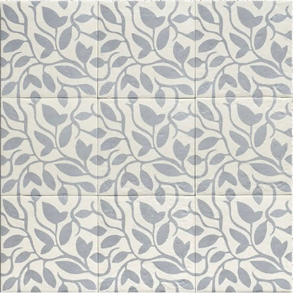 Tahoe Blue Decor Five 20x20cm patterned porcelain tile laid canvas view