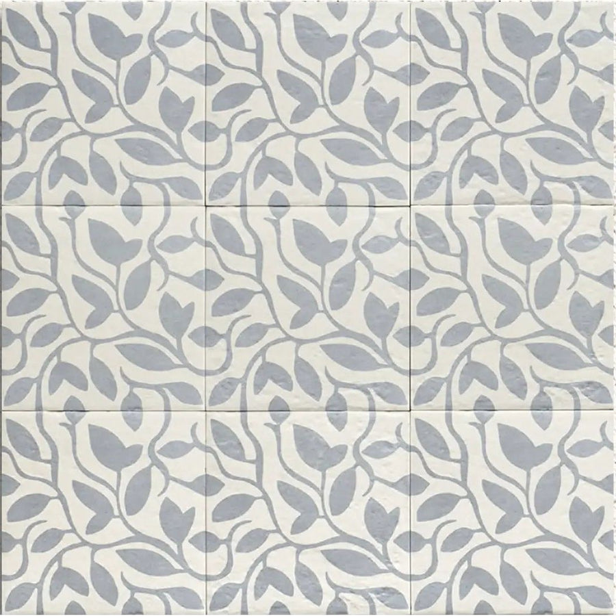 Tahoe Blue Decor Five 20x20cm patterned porcelain tile laid canvas view