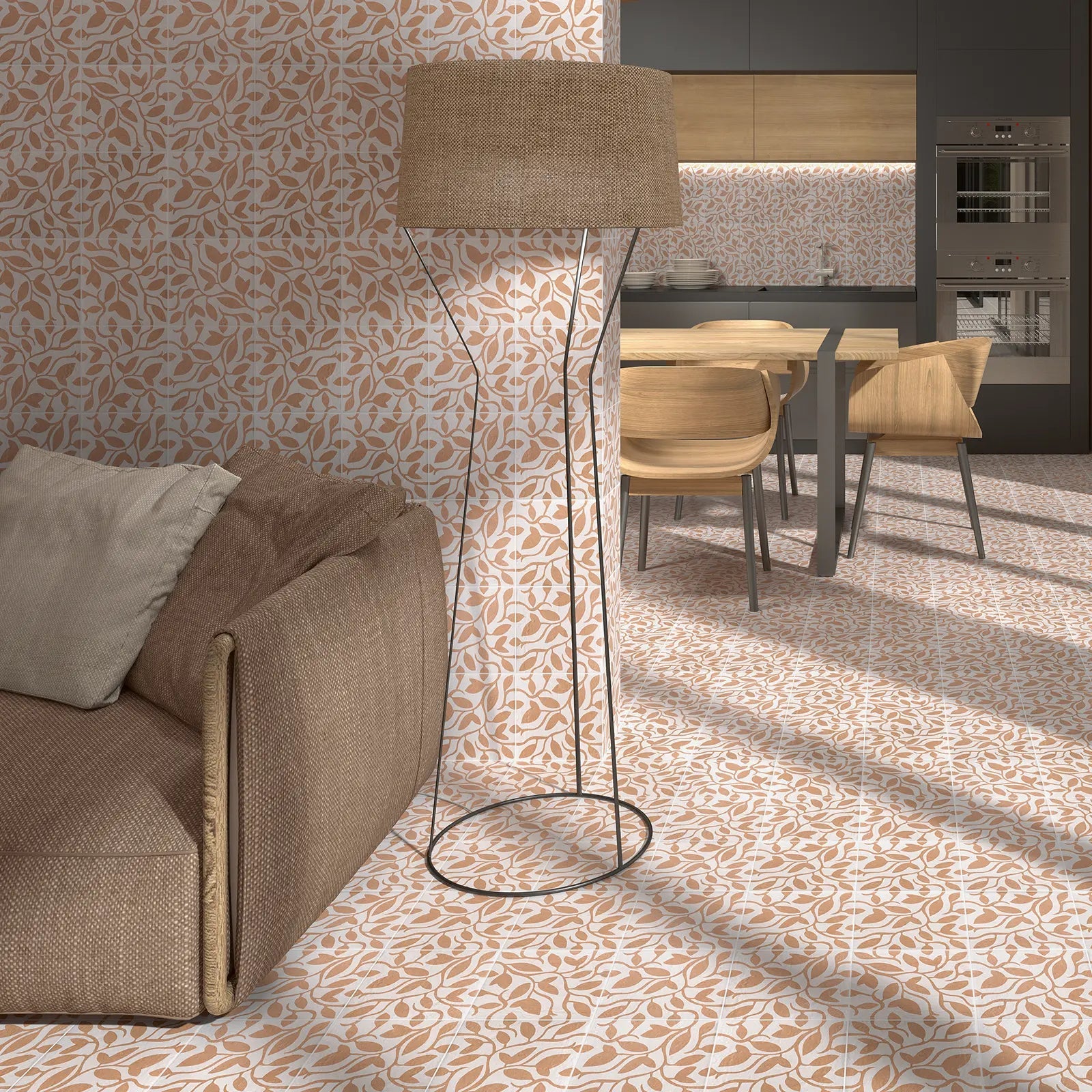 Tahoe Canem Decor Five 20x20cm patterned porcelain feature tile interior setting