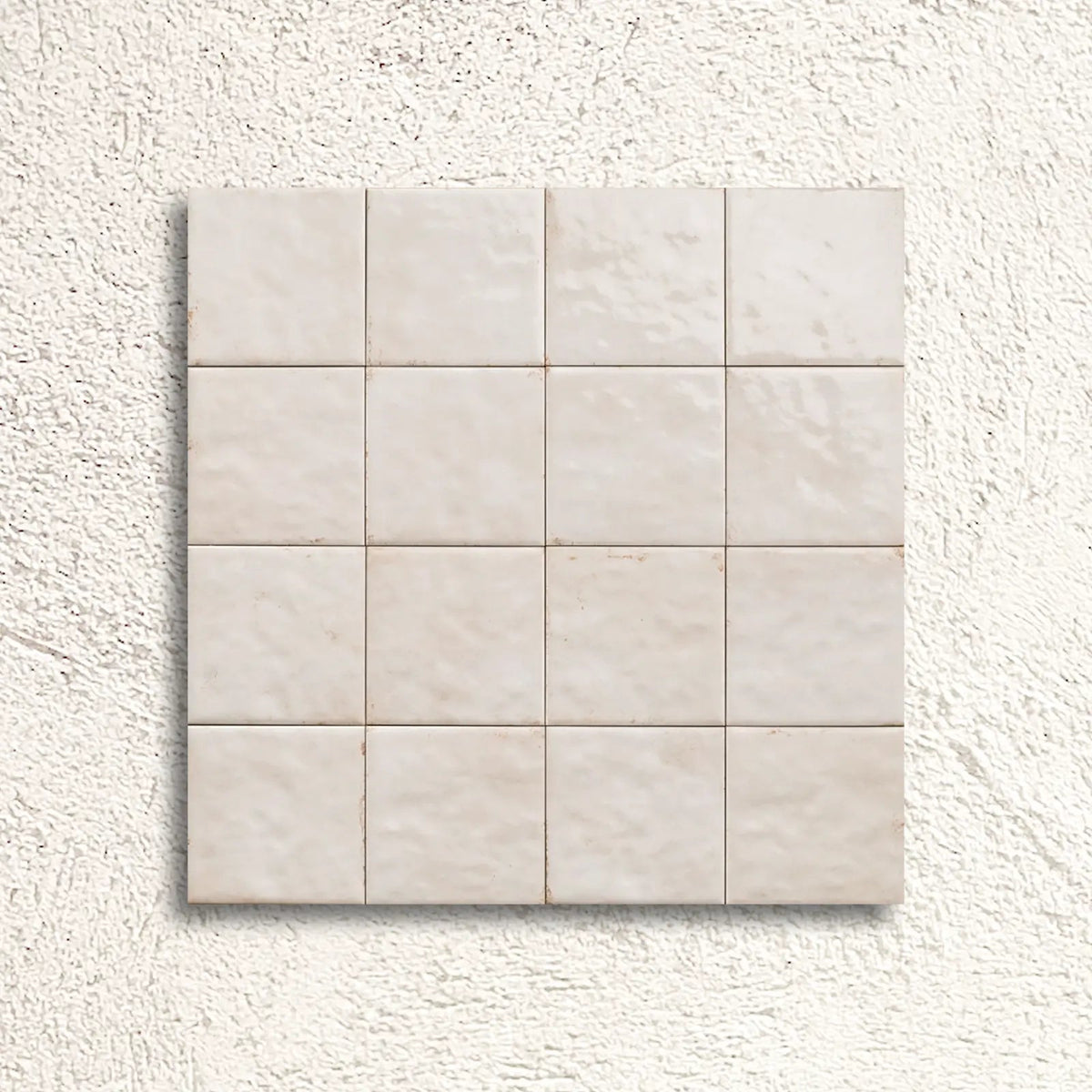 Bahia White 15 x 15cm glazed porcelain gloss tile swatch