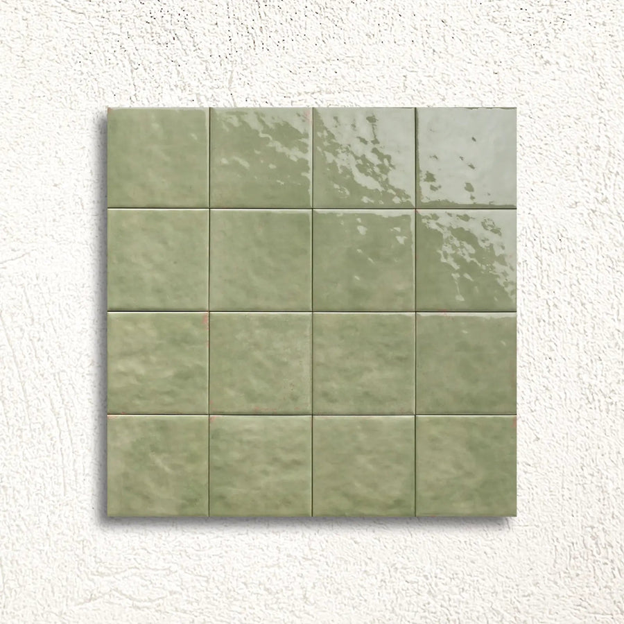 Bahia Jade 15 x 15cm glazed porcelain gloss tile swatch