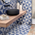Bahia Azur Tetuan Decor 15 x 15cm glazed porcelain patterned tile room setting