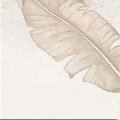 Nusa Taupe Botanic Decor 25 x 25cm taupe porcelain patterned decor tile face