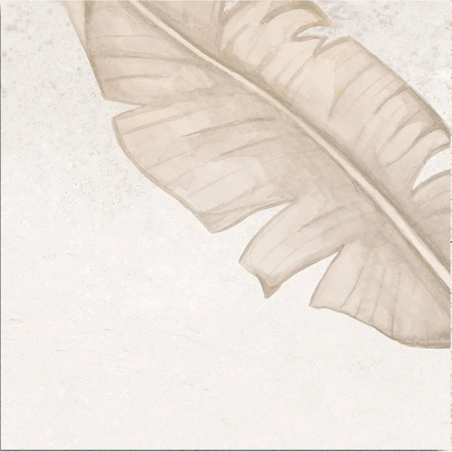Nusa Taupe Botanic Decor 25 x 25cm taupe porcelain patterned decor tile face