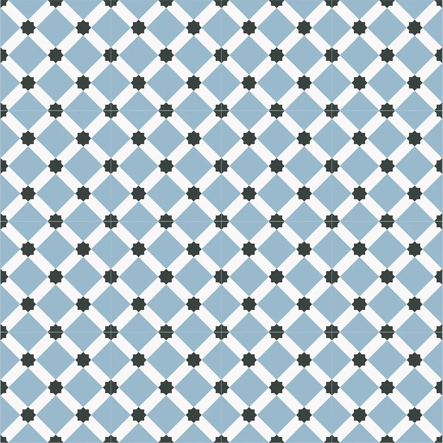 Barcelona Night Pattern 25 x 25cm patterned porcelain tile design