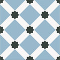 Barcelona Night Pattern 25 x 25cm blue and black patterned porcelain tile face