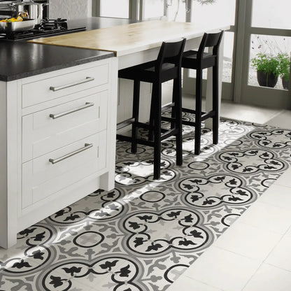 Barcelona Classic Pattern 25 x 25cm patterned porcelain tile room setting