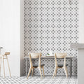 Barcelona Triumph Pattern 25 x 25cm porcelain tile room setting