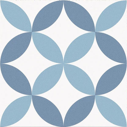 Barcelona Arch Pattern 25 x 25cm blue and white patterned porcelain tile face
