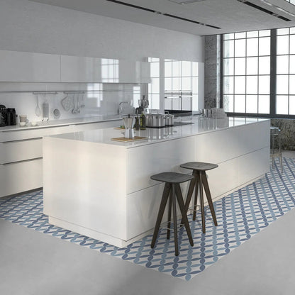 Barcelona Arch Pattern 25 x 25cm patterned porcelain tile room setting