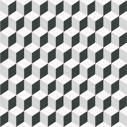 Barcelona Cube Pattern 25 x 25cm patterned porcelain tile design