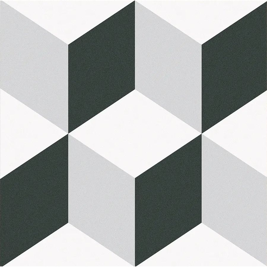 Barcelona Cube Pattern 25 x 25cm geometric patterned porcelain tile face