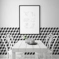 Barcelona Cube Pattern 25 x 25cm patterned porcelain tile room setting