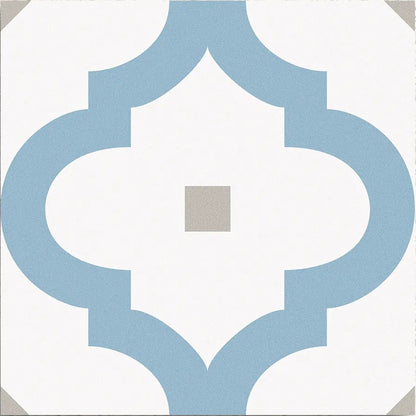 Barcelona Greco Pattern 25 x 25cm blue and white patterned porcelain tile face