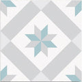 Barcelona Star Pattern 25 x 25cm blue and white geometric patterned porcelain tile face