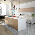 Barcelona Star Pattern 25 x 25cm patterned porcelain tile room setting