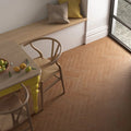 Sutton Clay terracotta kit-kat porcelain tiles on an interior wall