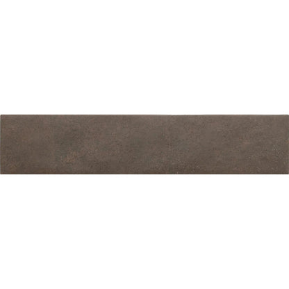 Sutton Cocoa brown stone-effect porcelain tile, 6 x 30cm, tile face