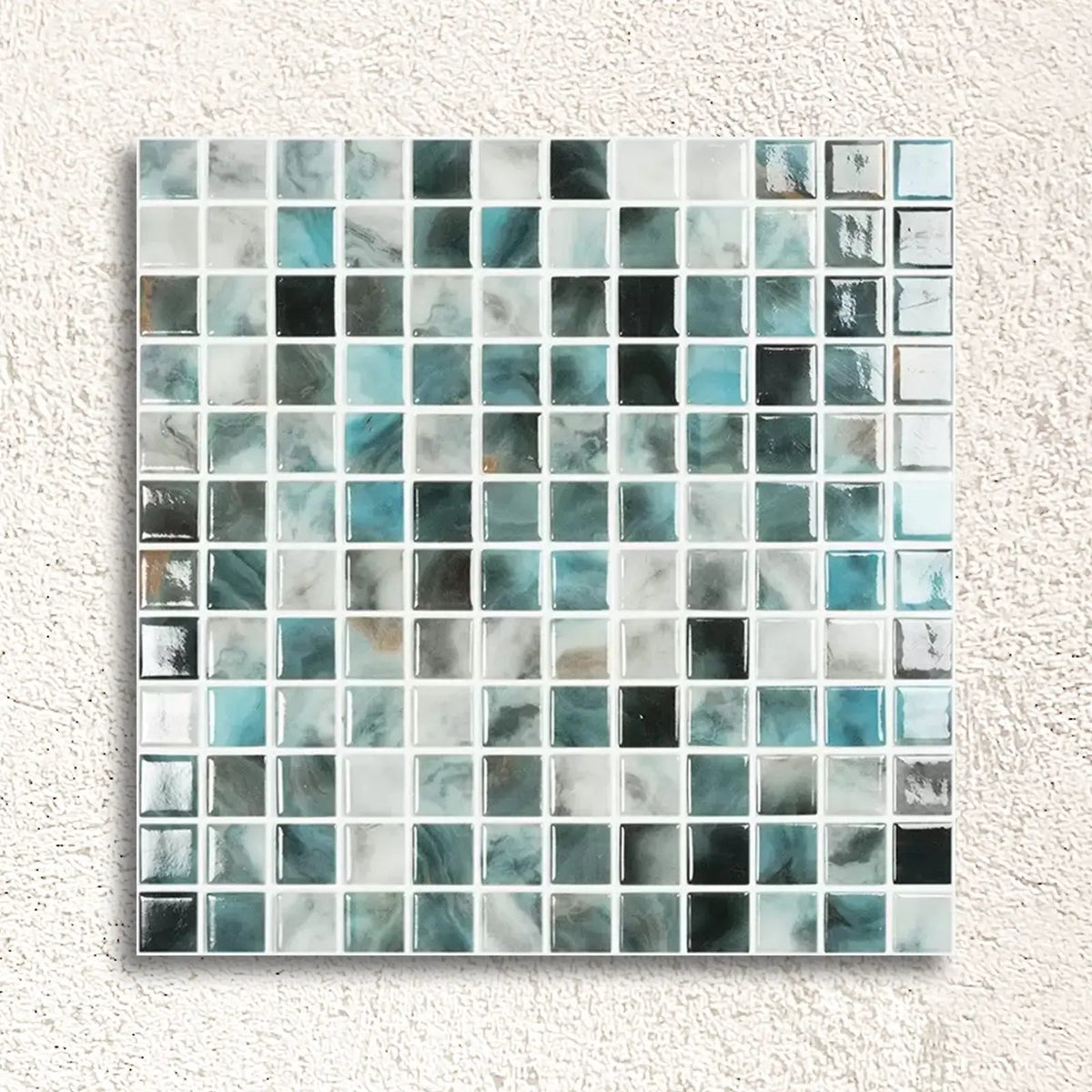Nature Air Force 31.7 x 31.7cm blue glass mosaic tile face