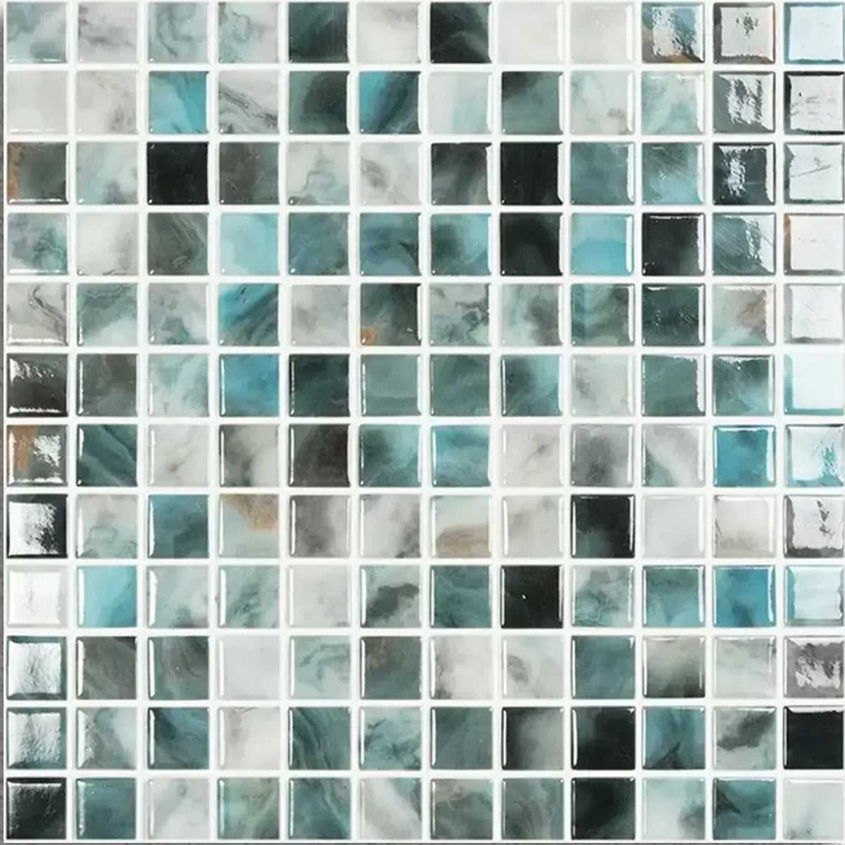 Nature Air Force 31.7 x 31.7cm blue glass mosaic tile face
