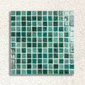 Nature Bali 31.7 x 31.7cm green glass mosaic tile face