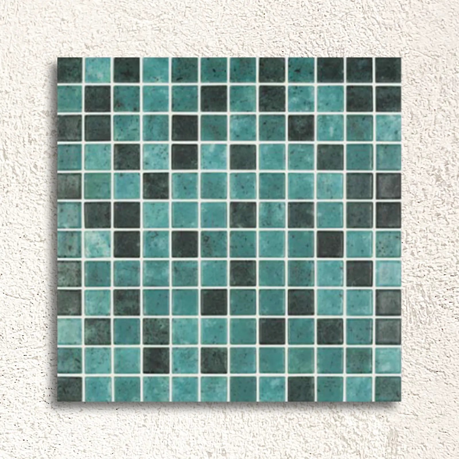 Nature Bali Matt 31.7 x 31.7cm green glass mosaic tile face