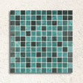Nature Bali Matt 31.7 x 31.7cm green glass mosaic tile face